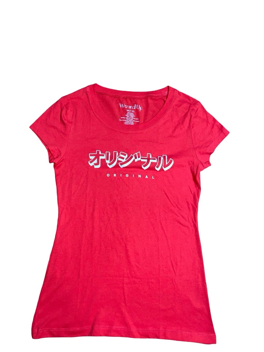 Wound Up Graphic Tee Japanese Katakana Original Text Short Sleeve Top